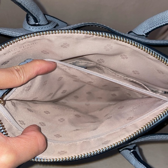 Kate Spade Margaux Medium Satchel Crossbody Bag in Blue with Silver Hardware - Picture 8 of 17